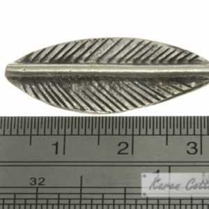 Alternative view of Karen Hill Tribe Silver Long Bamboo Leaf Bead : B12-005