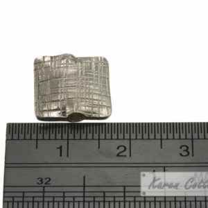 Alternative view of Karen Hill Tribe Silver Brushed Flat Square Bead : B32-108