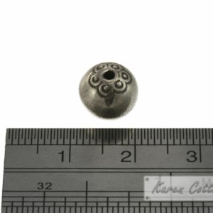 Alternative view of Karen Hill Tribe Silver Flower Printed Hallow Ball Bead : B33-016