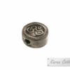 Karen Hill Tribe Silver OM Printed Disk Bead : B41-025