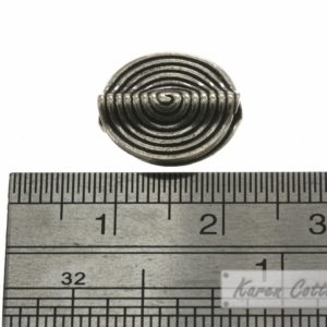 Alternative view of Karen Hill Tribe Silver Spiral Engrave Flat Disk Bead : B41-104