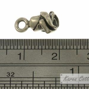 Alternative view of Karen Hill Tribe Silver Budding Rose Charm : C11-004