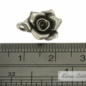 Alternative view of Karen Hill Tribe Silver Wild Small 5 Petal Rose Charm : C11-016