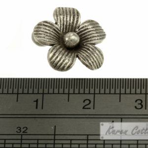 Alternative view of Karen Hill Tribe Silver Large Daisy Flower Charm : C11-028