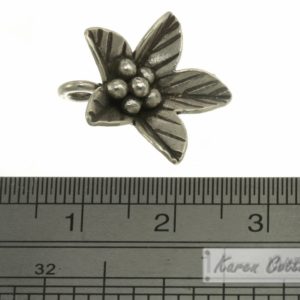 Alternative view of Karen Hill Tribe Silver Hyacinth Flower Charm : C11-052