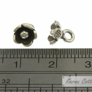 Alternative view of Karen Hill Tribe Silver Young Daisy Flower Charm : C11-075
