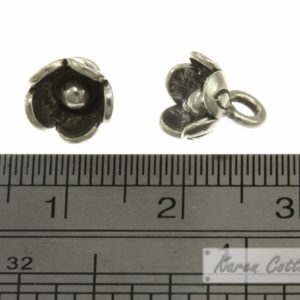 Alternative view of Karen Hill Tribe Silver Young Daisy Flower Charm : C11-076