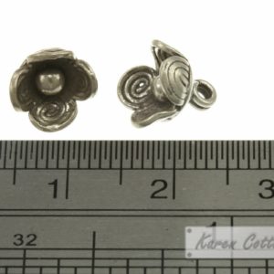 Alternative view of Karen Hill Tribe Silver Swirl Petal Flower Charm : C11-078