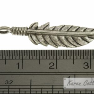 Alternative view of Karen Hill Tribe Silver Wing Feather Leaf Charm : C12-024