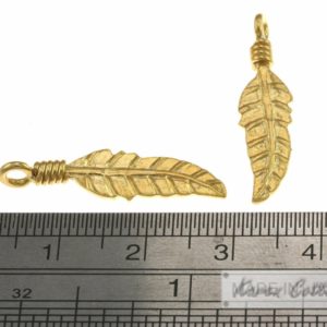 Alternative view of Karen Hill Tribe Silver Wing Feather Leaf Charm : C12-024G
