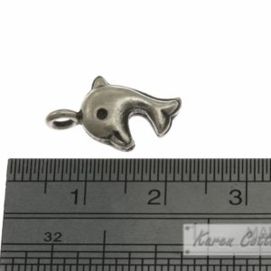 Alternative view of Karen Hill Tribe Silver Plain Dolphin Charm : C22-114
