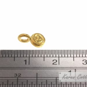 Alternative view of Karen Hill Tribe Silver Round Engrave Tiny Heart Charm : C31-028G