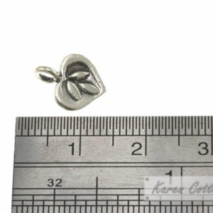 Alternative view of Karen Hill Tribe Silver Lilly Flower Flat Heart Charm : C31-033