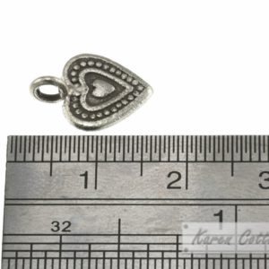 Alternative view of Karen Hill Tribe Silver Tribal Flat Heart Charm : C31-038