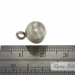 Alternative view of Karen Hill Tribe Silver Flower Printed Bell Ball Charm : C33-104