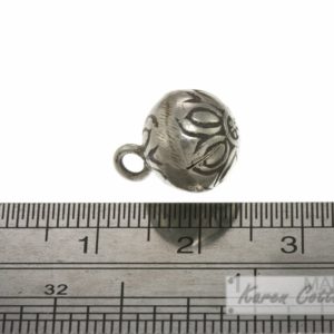 Alternative view of Karen Hill Tribe Silver Tribal Flower Bell Ball Charm : C33-108