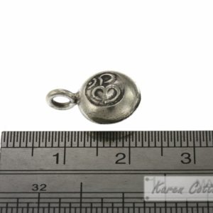 Alternative view of Karen Hill Tribe Silver OM Printed Bell Charm : C33-122