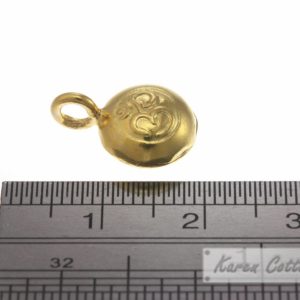 Alternative view of Karen Hill Tribe Silver OM Printed Bell Charm : C33-122G