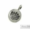 Karen Hill Tribe Silver Lotus Printed Flat Round Charm : C34-020