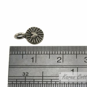 Alternative view of Karen Hill Tribe Silver Heart Engrave Tiny Round Charm : C34-038