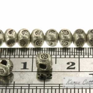 Alternative view of Karen Hill Tribe Silver Bullet Printed Cube Spacer : E11-014