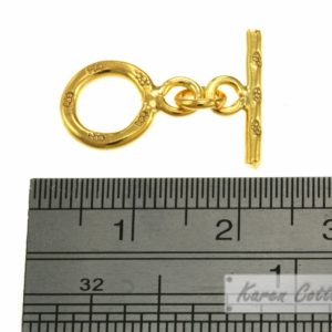 Alternative view of Karen Hill Tribe Silver Flower printed Round Toggle : F12-016G