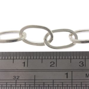 Alternative view of Karen Hill Tribe Silver Plain Flat Oval Chain : F21-015